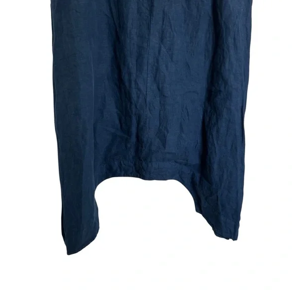 bryn WALKER linen Atticus jumper romper dress Navy Large bryn WALKER linen Atticus jumper romper dress Navy Large